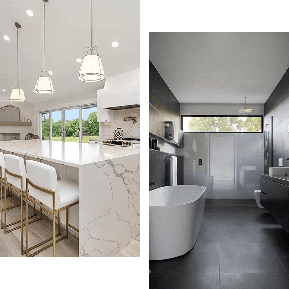 Group 2 Modern kitchen and bathroom interior design.